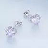 Cercei din argint Light Purple Crystal Heart picture - 4