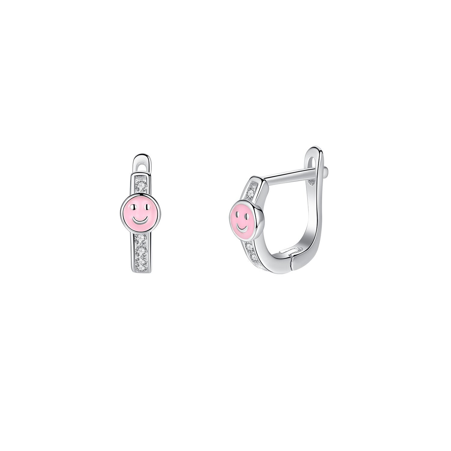Cercei din argint Little Crystals with Smile