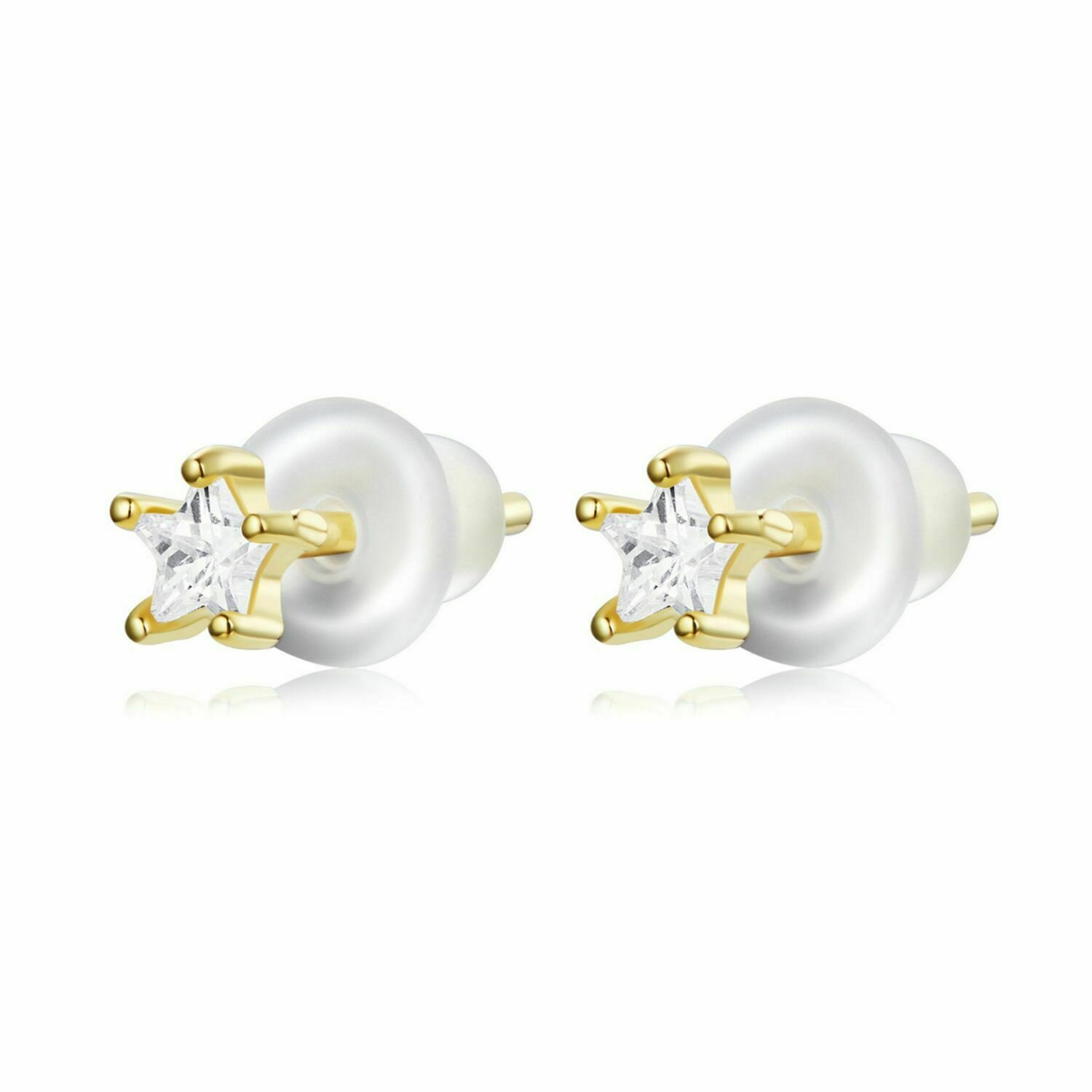 Cercei din argint little golden stones