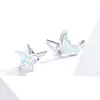Cercei din argint Little Moon and Star Opal picture - 2