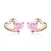 Cercei din argint Little Pink Hearts Rose Gold picture - 1
