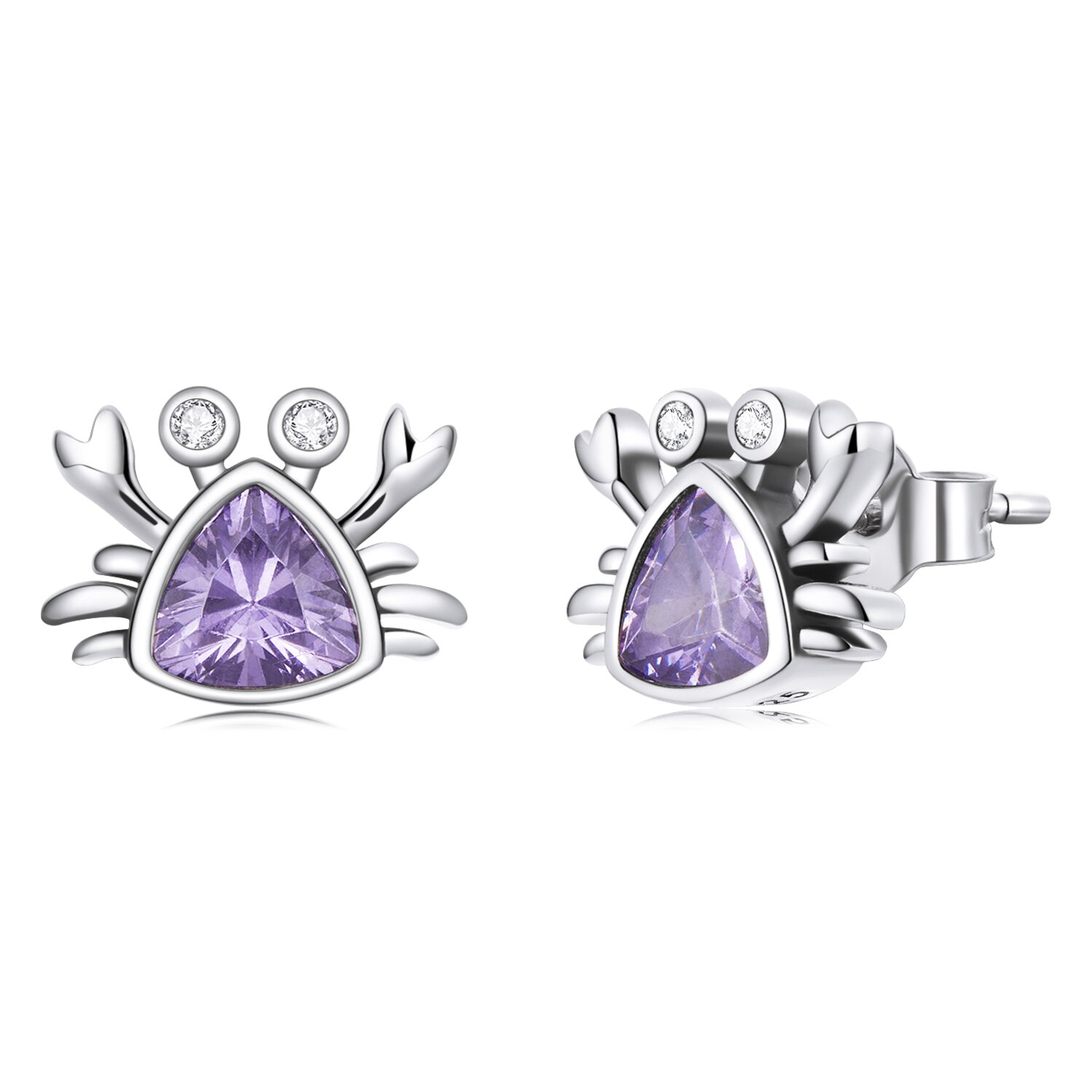 Cercei din argint Little Purple Crab image