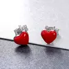 Cercei din argint Little Red Heart picture - 3