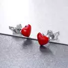 Cercei din argint Little Red Heart picture - 3