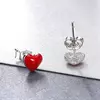 Cercei din argint Little Red Heart picture - 5