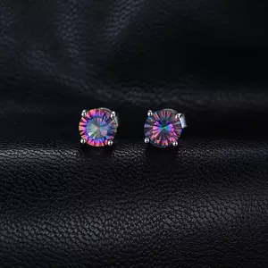Cercei din argint Little Round Mystic Topaz