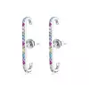 Cercei din argint Long Rainbow Band