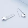 Cercei din argint Love Safety Pin picture - 4