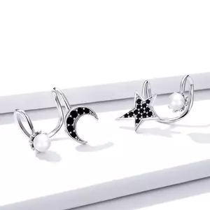 Cercei din argint Moon & Pearls