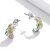 Cercei din argint Multicolored Feathers picture - 4