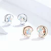 Cercei din argint Opal Moon and Stars Rose Gold picture - 4