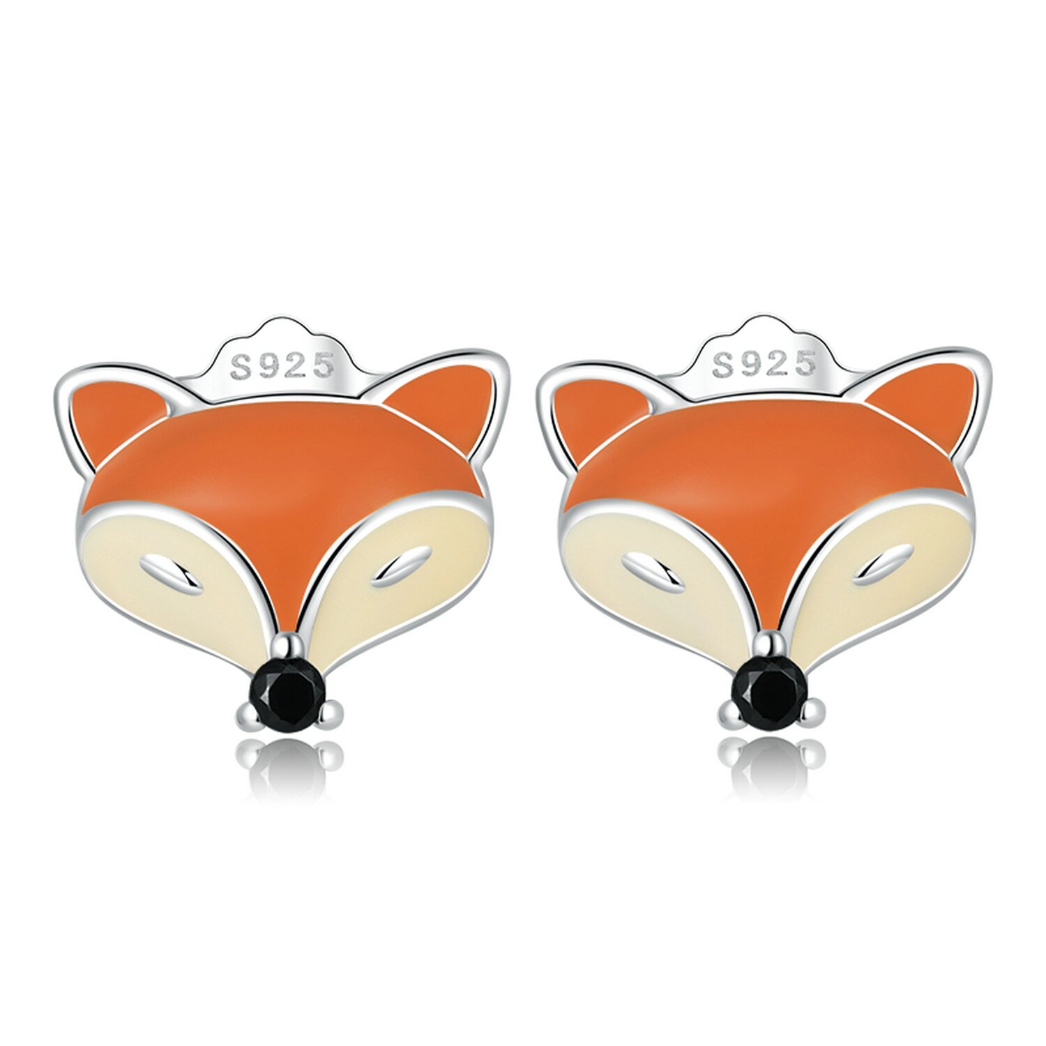 Cercei din argint orange fox