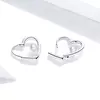 Cercei din argint Pearl Heart Hoops
