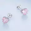 Cercei din argint Pink Crystal Heart picture - 4