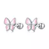 Cercei din argint Pink Fire Butterfly picture - 1