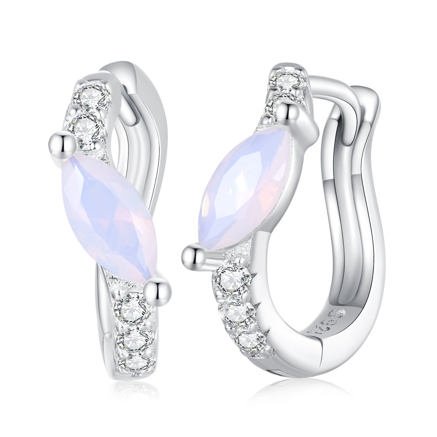 Cercei din argint pink glamour hoops