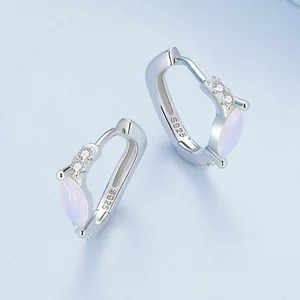 Cercei din argint Pink Glamour Hoops