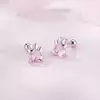 Cercei din argint Pink Heart Paw picture - 3