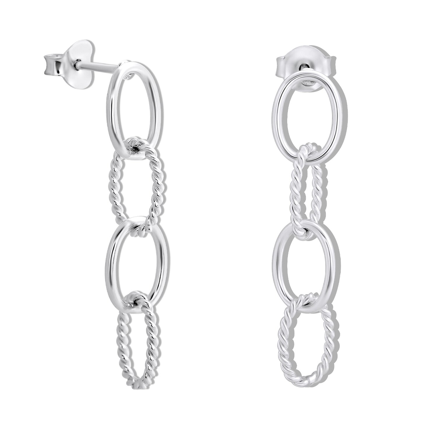 EdenBoutique Cercei din argint Push Back Link