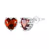 Cercei din argint Red Crystal Heart picture - 1