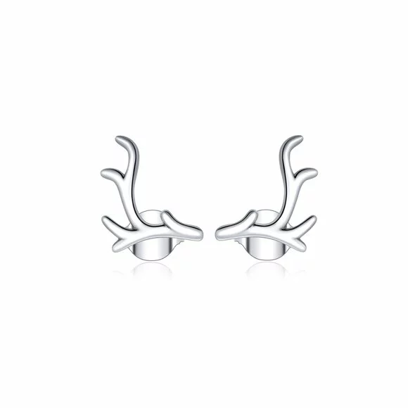Cercei din argint Reindeer Horns