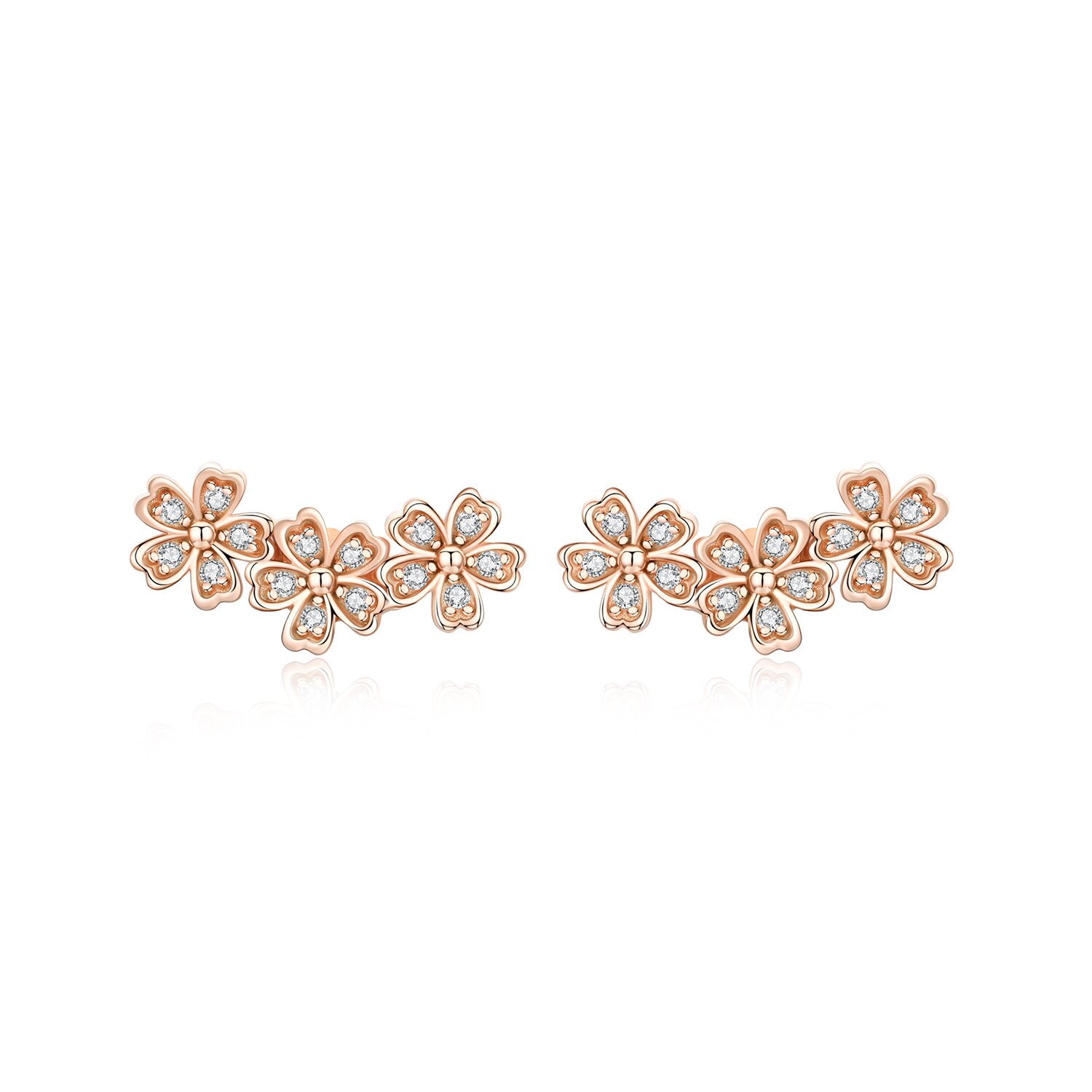 Cercei din argint rose daisies