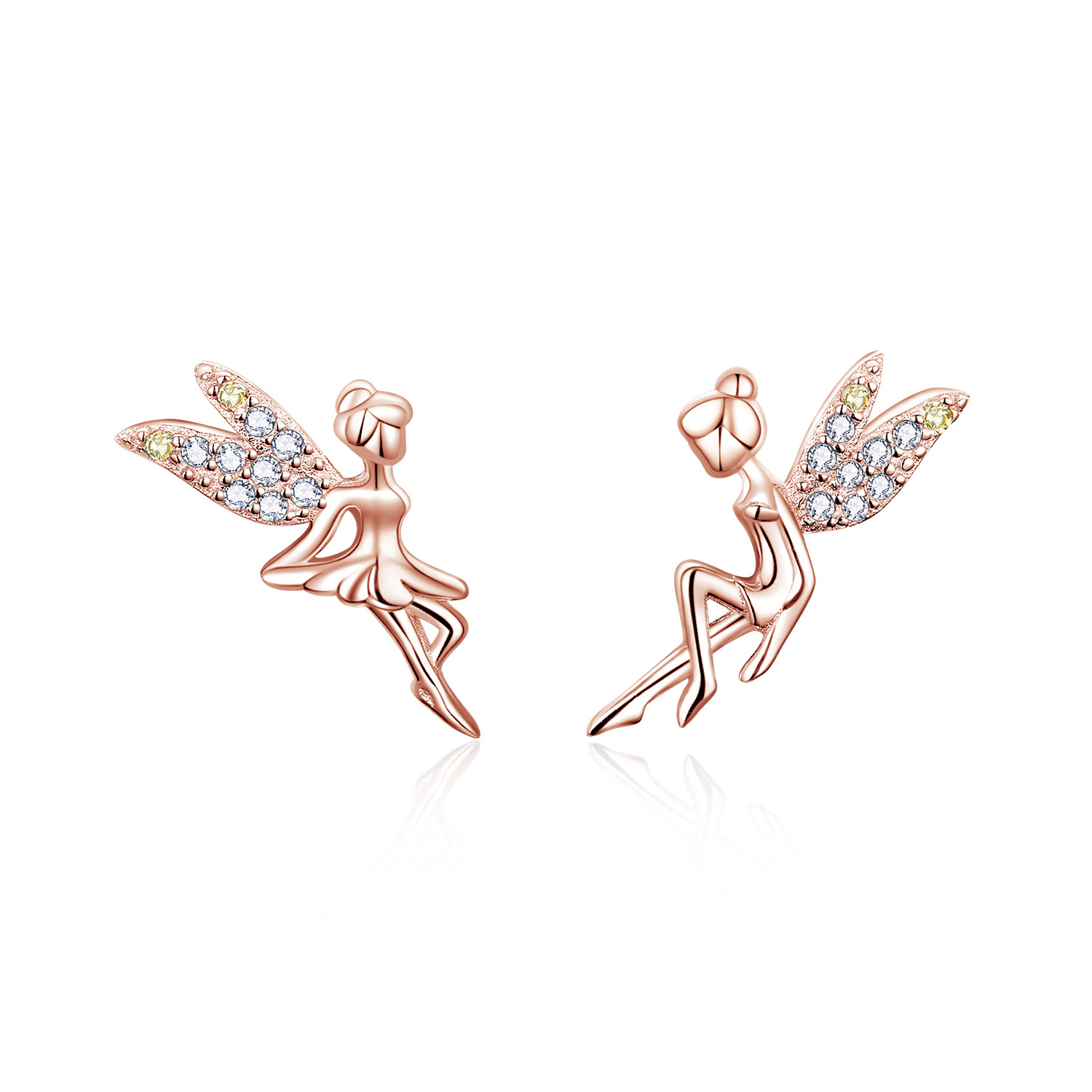 Cercei din argint Rose Glod Sweet Fairies