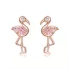 Cercei din argint Rose Gold Flamingo picture - 1