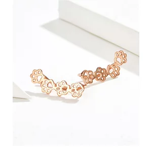 Cercei din argint Rose Gold Paws Four