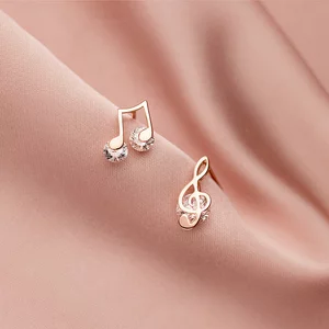 Cercei din argint Rose Sparkling Music