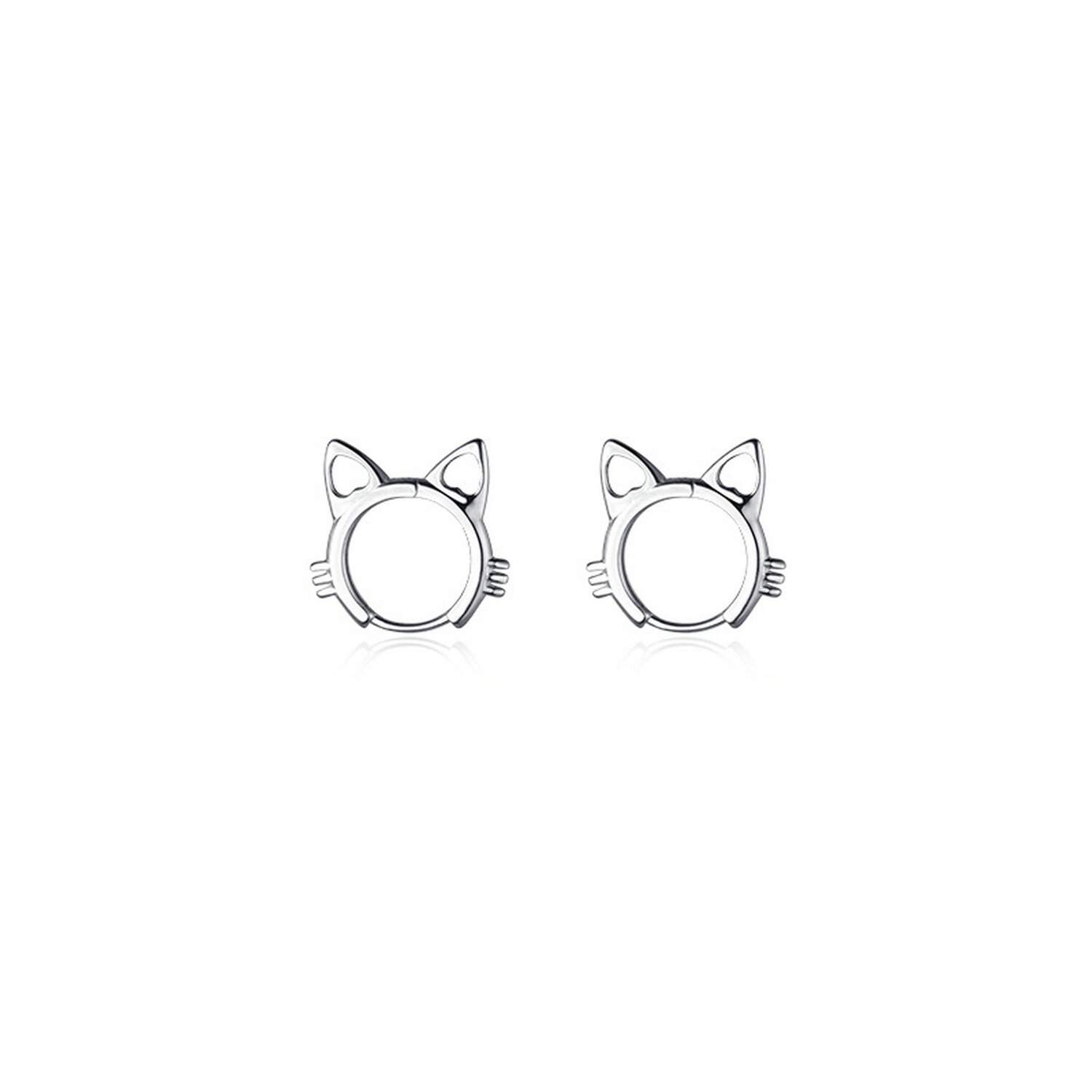 Cercei din argint Round Cat Ears argint