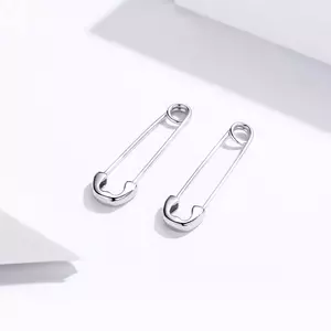 Cercei din argint Safety Pin