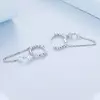 Cercei din argint Shiny Crystal Twisted Chain picture - 4