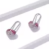Cercei din argint Shiny Heart Safety Pin