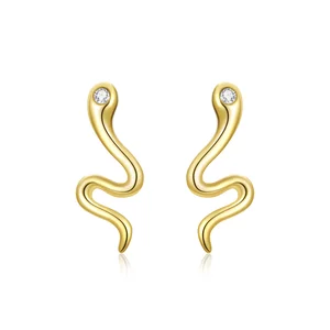 Cercei din argint Shiny Snake Golden