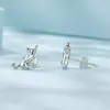 Cercei din argint Silver Jumping Cat picture - 3