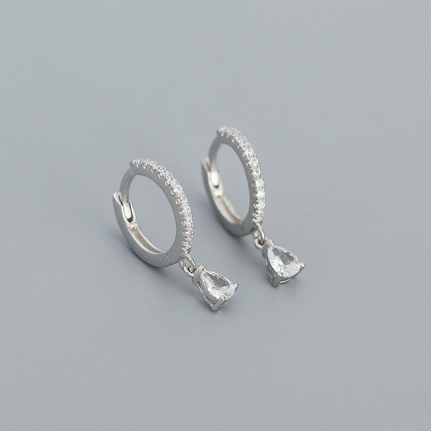 Cercei din argint silver studded hoops