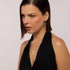 Cercei din argint Simple Big Cross