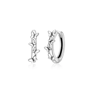 Cercei din argint Simple Butterflies Hoops