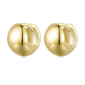 Cercei din argint Simple Golden Balls