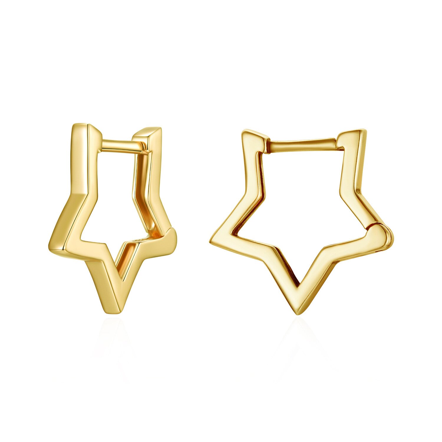 Cercei din argint simple golden stars