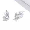 Cercei din argint Simple Square Crystal picture - 5