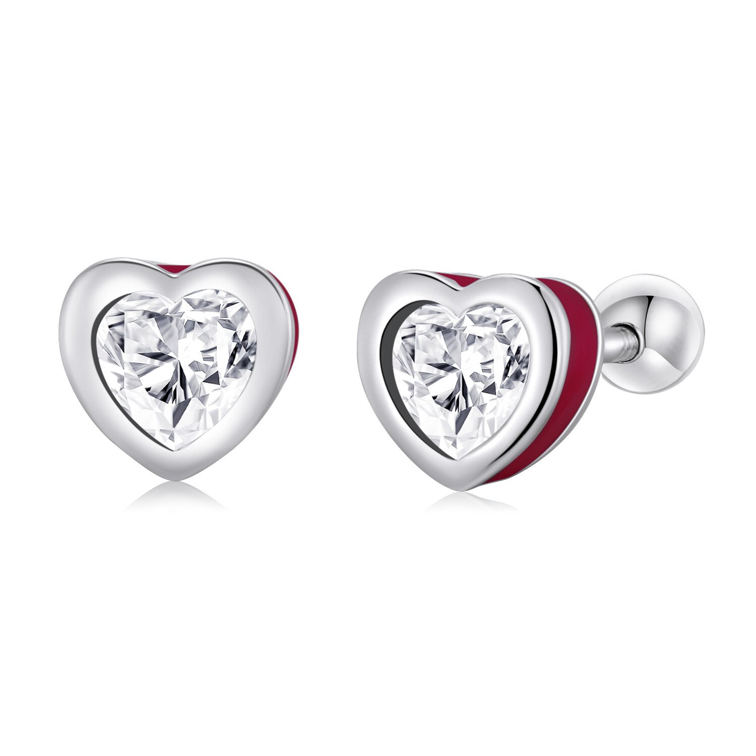 Cercei din argint small crystal hearts