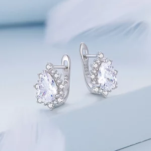 Cercei din argint Sparkling Crowns