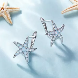 Cercei din argint Sparkling Starfish