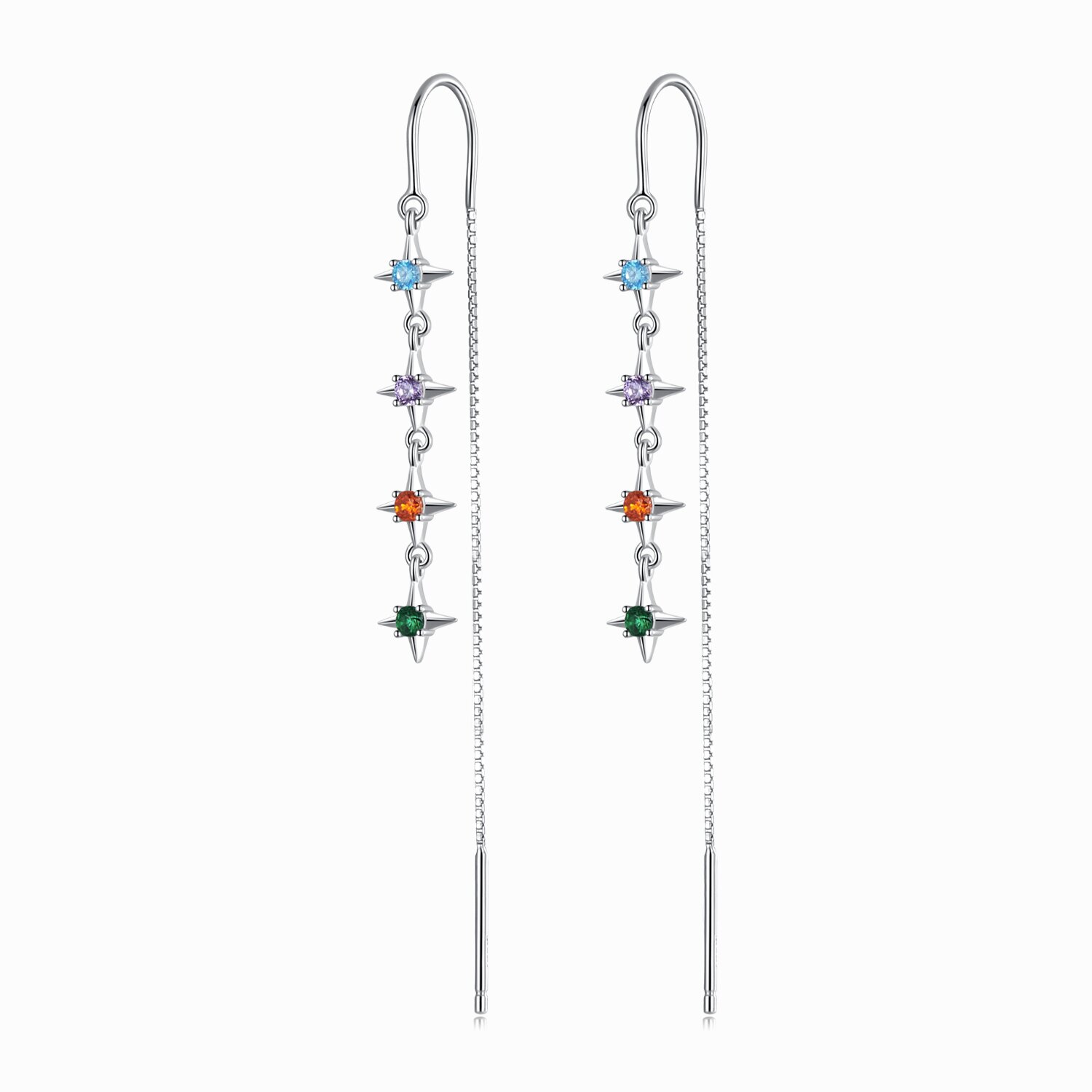 Cercei din argint stars colors