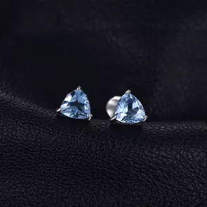 Cercei din argint Triangle Blue Topaz