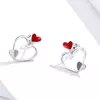Cercei din argint Trio Hearts picture - 4
