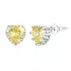 Cercei din argint Yellow Crystal Heart picture - 1