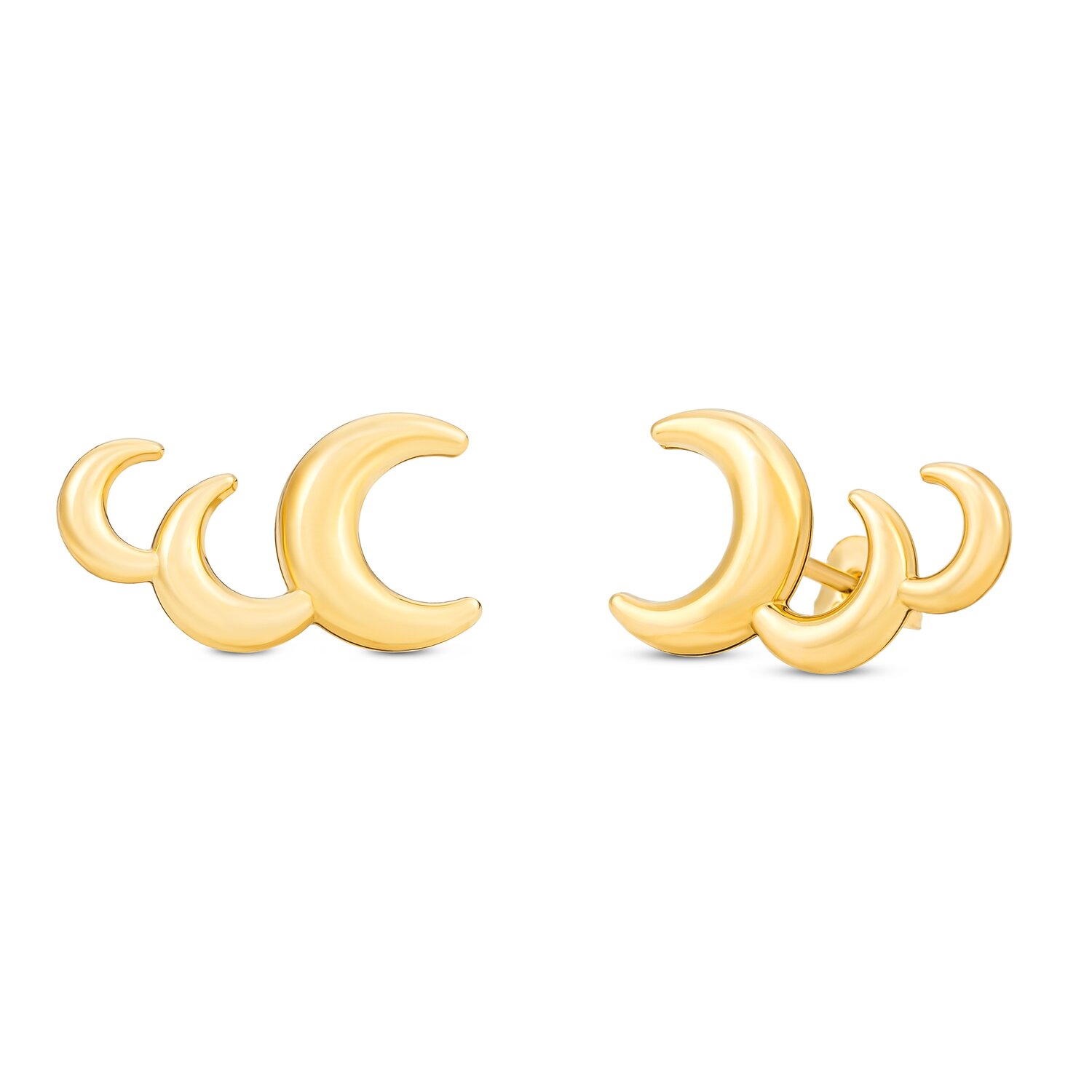 Cercei din aur 14K 3D Aligned Half Moons